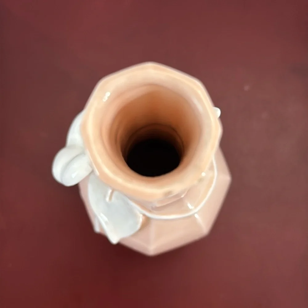 Vtg Fitz and Floyd 1982  Blush Pink  Hand Painted 7in Bud Vase - Picture 5 of 6